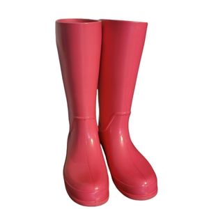 CROCS hot pink tall rain boots size 5 like new!